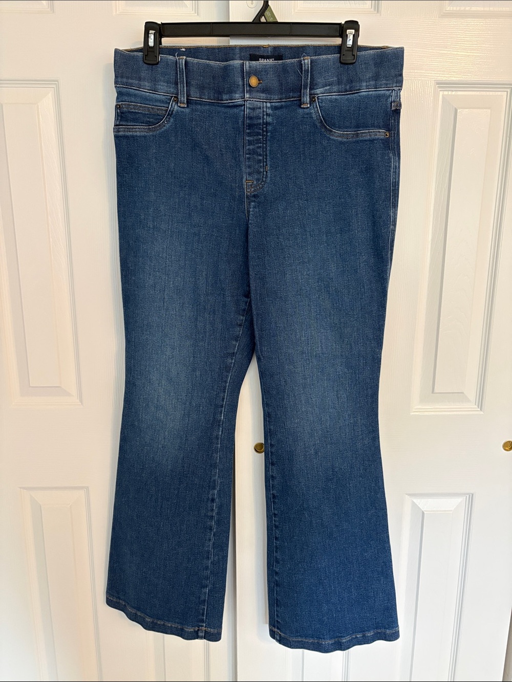 SPANX Dark Blue Flare & Wide Leg Jeans